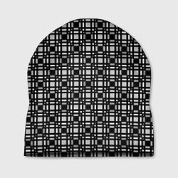 Шапка Черно белый геометрический клетчатый узор, цвет: 3D-принт