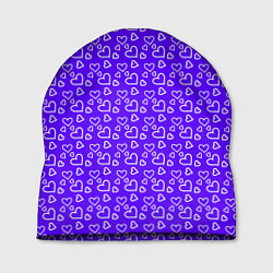 Шапка Паттерн маленькие сердечки фиолетовый, цвет: 3D-принт