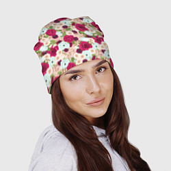Шапка Цветочный фон, цвет: 3D-принт — фото 2