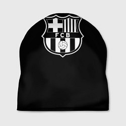 Шапка Barcelona fc club белое лого
