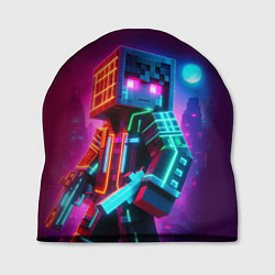 Шапка Cyberpunk and Minecraft - collaboration ai art