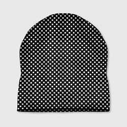 Шапка Чёрный в белый маленький квадрат, цвет: 3D-принт