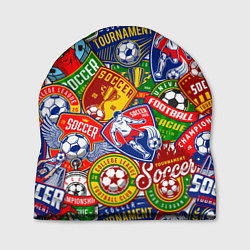 Шапка Футбольные командные эмблемы pattern, цвет: 3D-принт