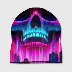 Шапка Pixel skull blast brain - cyber city ai art, цвет: 3D-принт
