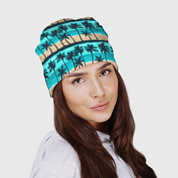Шапка Пляжные пальмы паттерн, цвет: 3D-принт — фото 2