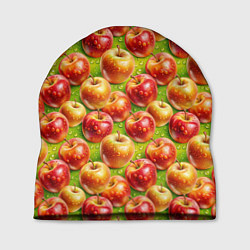 Шапка Вкусные яблоки паттерн, цвет: 3D-принт