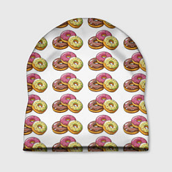 Шапка Пончики-фастфуд паттерн, цвет: 3D-принт