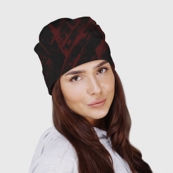 Шапка Красные точки на чёрном фоне, цвет: 3D-принт — фото 2