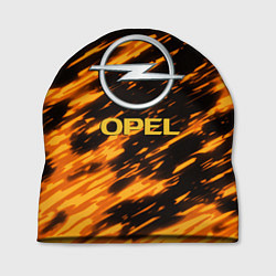 Шапка Opel штрихи огненные, цвет: 3D-принт