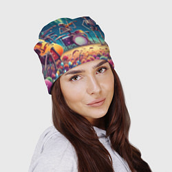 Шапка Группа скелетов даёт концерт под грибами, цвет: 3D-принт — фото 2