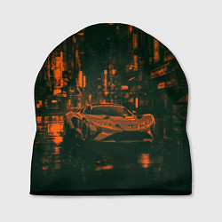 Шапка Спорткар в оранжево-зелёных тенях, цвет: 3D-принт