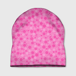 Шапка Малиново розовые пузыри и горохи, цвет: 3D-принт