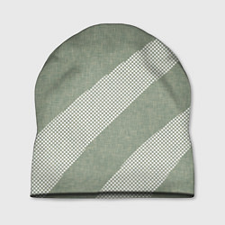 Шапка Светлый серо-зелёный абстрактный, цвет: 3D-принт