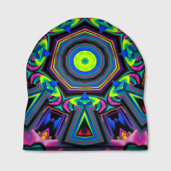 Шапка Оптический узор неоновые краски, цвет: 3D-принт