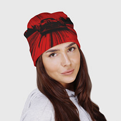 Шапка Спорткар на красном фоне, цвет: 3D-принт — фото 2