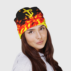 Шапка Doom огненное лого, цвет: 3D-принт — фото 2