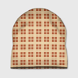 Шапка Светлый коричневый простая клетка