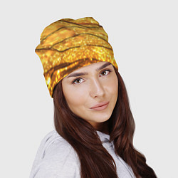 Шапка Золотая текстура с блестками, цвет: 3D-принт — фото 2
