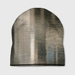 Шапка Размытые серо-бежевые полосы, цвет: 3D-принт