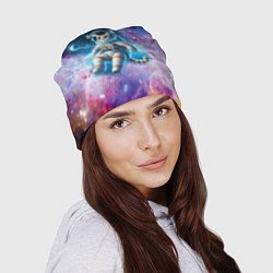 Шапка The cat is a brave cosmonaut - ai art, цвет: 3D-принт — фото 2