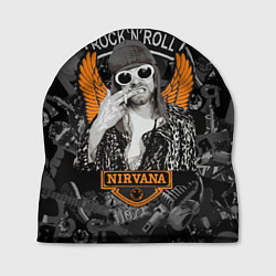 Шапка Nirvana Курт Кобейн на фоне гитар