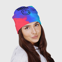 Шапка Nirvana жидкие краски, цвет: 3D-принт — фото 2