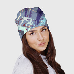 Шапка Фиолетовый стилизованный абстракция, цвет: 3D-принт — фото 2