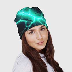Шапка Color light blue black, цвет: 3D-принт — фото 2