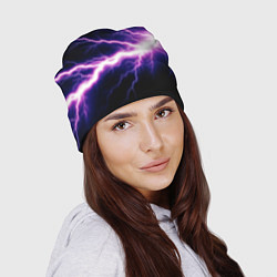 Шапка Lightning purple, цвет: 3D-принт — фото 2