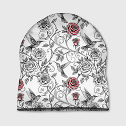 Шапка Колибри и розы, цвет: 3D-принт