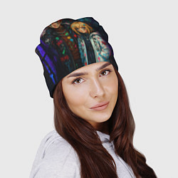 Шапка Люмин и Тарталья потеки краски, цвет: 3D-принт — фото 2