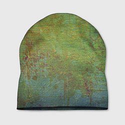 Шапка Абстракция - green oil stain, цвет: 3D-принт
