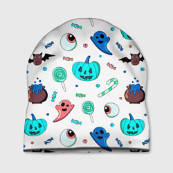 Шапка Halloween light blue pumpkin, цвет: 3D-принт