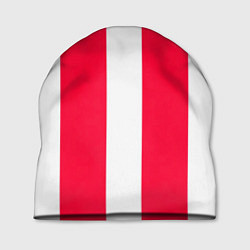 Шапка Color red white line