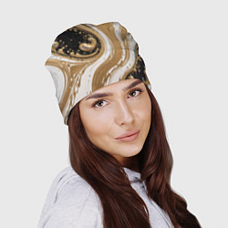 Шапка Черный агат и жидкое золото, цвет: 3D-принт — фото 2