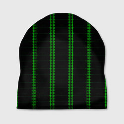 Шапка Color black cage green stripes, цвет: 3D-принт