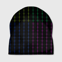 Шапка Color black multicolored stripes
