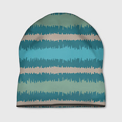 Шапка Полосы зигзагообразные голубые, цвет: 3D-принт
