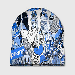 Шапка Monster energy sticker blue, цвет: 3D-принт