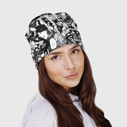 Шапка Monster energy black sticker, цвет: 3D-принт — фото 2