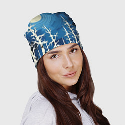 Шапка Полнолуние и берёзы акрилом, цвет: 3D-принт — фото 2