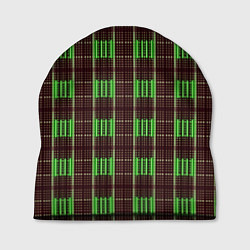 Шапка Neon color black and green stripes
