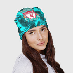 Шапка Ливерпуль голубые тропики, цвет: 3D-принт — фото 2