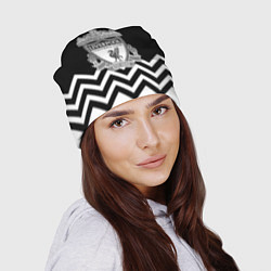 Шапка Liverpool чернобелые линии, цвет: 3D-принт — фото 2