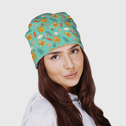 Шапка Новогодний паттерн печенье с конфетами, цвет: 3D-принт — фото 2