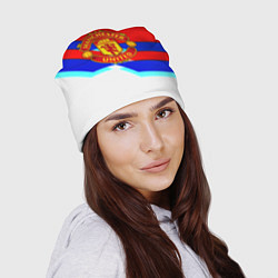 Шапка Манчестер Юнайтед полосы геометрия, цвет: 3D-принт — фото 2