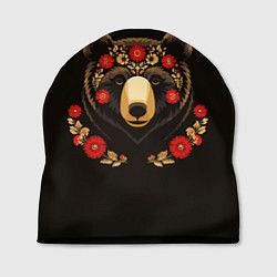 Шапка Медведь русский узор, цвет: 3D-принт