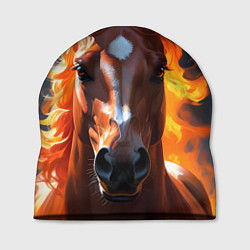 Шапка Огненная лошадь на темном, цвет: 3D-принт