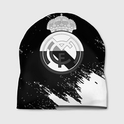 Шапка Реал Мадрид черно белые краски, цвет: 3D-принт