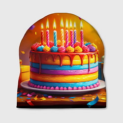 Шапка Радуга праздничного торта, цвет: 3D-принт